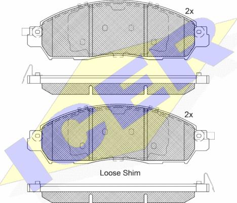 Icer 182249 - Тормозные колодки, дисковые, комплект autosila-amz.com