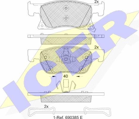 Icer 182246 - Тормозные колодки, дисковые, комплект autosila-amz.com