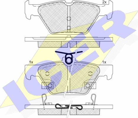 Icer 182242 - Тормозные колодки, дисковые, комплект autosila-amz.com