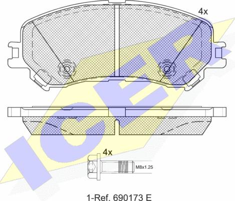 Icer 182259 - Тормозные колодки, дисковые, комплект autosila-amz.com