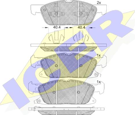 Icer 182250 - Тормозные колодки, дисковые, комплект autosila-amz.com