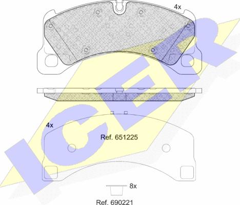 Icer 182206 - Тормозные колодки, дисковые, комплект autosila-amz.com