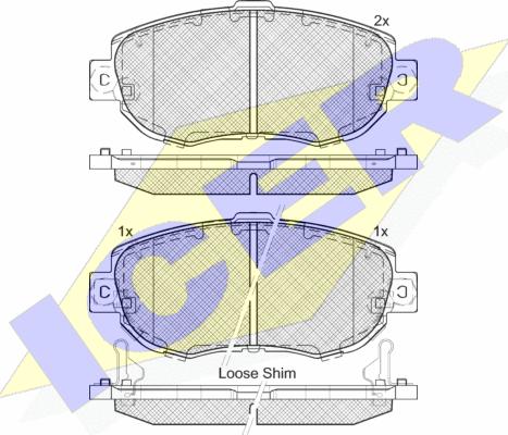 Icer 182203 - Тормозные колодки, дисковые, комплект autosila-amz.com