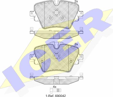 Icer 182216 - Тормозные колодки, дисковые, комплект autosila-amz.com