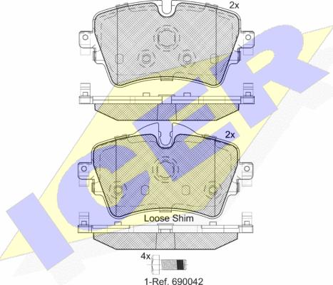 Icer 182211 - Тормозные колодки, дисковые, комплект autosila-amz.com