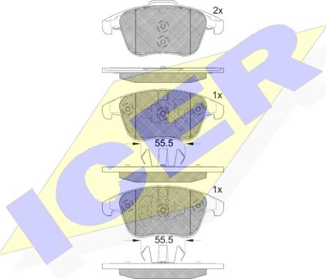 Icer 182231-203 - Тормозные колодки, дисковые, комплект autosila-amz.com