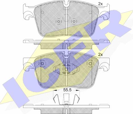 Icer 182238 - Тормозные колодки, дисковые, комплект autosila-amz.com