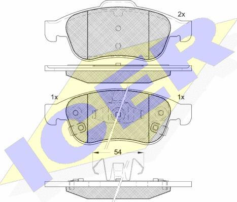 Icer 182228 - Тормозные колодки, дисковые, комплект autosila-amz.com