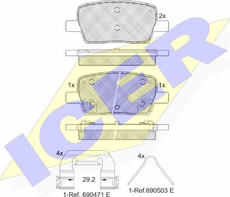 Icer 182278 - Тормозные колодки, дисковые, комплект autosila-amz.com