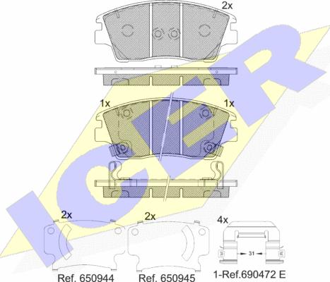 Icer 182277 - Тормозные колодки, дисковые, комплект autosila-amz.com