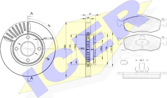 Icer 30917-6784 - Дисковый тормозной механизм, комплект autosila-amz.com