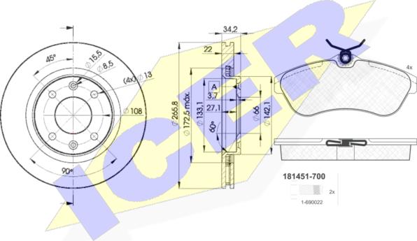 Icer 31451-4750 - Дисковый тормозной механизм, комплект autosila-amz.com