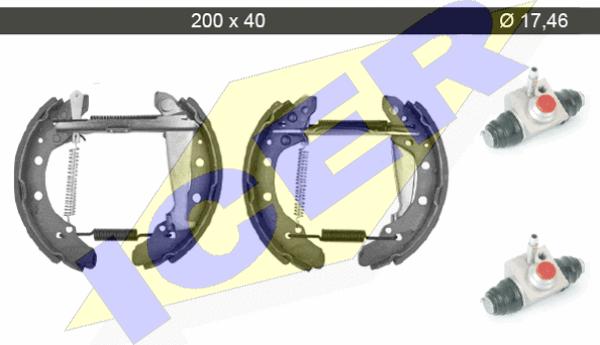 Icer 79KT0099 C - Комплект тормозных колодок, барабанные autosila-amz.com