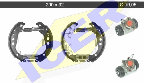 Icer 79KT0094 C - Комплект тормозных колодок, барабанные autosila-amz.com