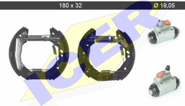 Icer 79KT0096 C - Комплект тормозных колодок, барабанные autosila-amz.com