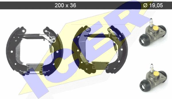 Icer 79KT0090 C - Комплект тормозных колодок, барабанные autosila-amz.com