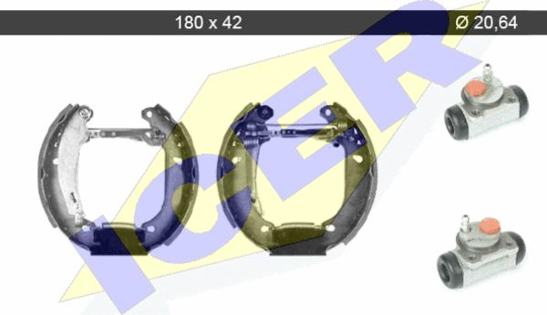 Icer 79KT0058 C - Комплект тормозных колодок, барабанные autosila-amz.com