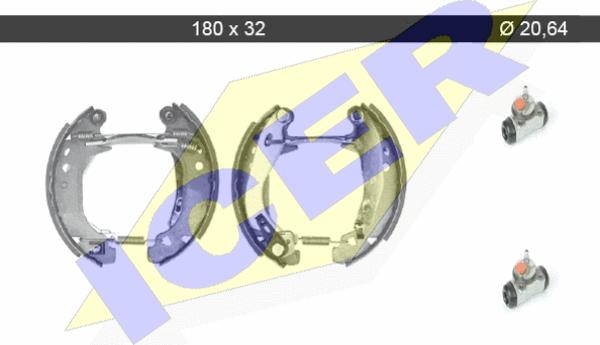 Icer 79KT0064 C - Комплект тормозных колодок, барабанные autosila-amz.com