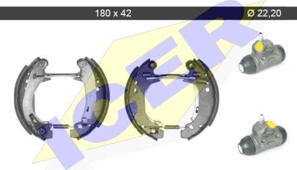 Icer 79KT0065 C - Комплект тормозных колодок, барабанные autosila-amz.com