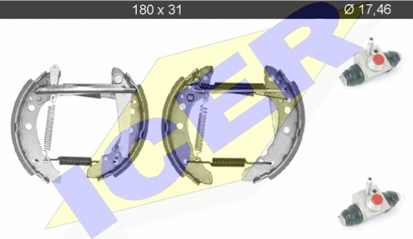 Icer 79KT0002 C - Комплект тормозных колодок, барабанные autosila-amz.com