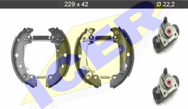 Icer 79KT0016 C - Комплект тормозных колодок, барабанные autosila-amz.com