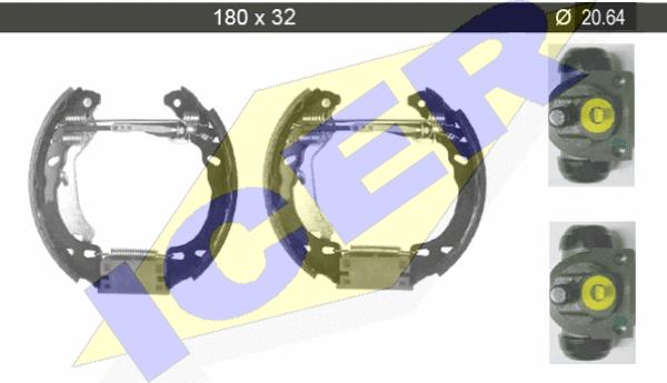 Icer 79KT0010 C - Комплект тормозных колодок, барабанные autosila-amz.com