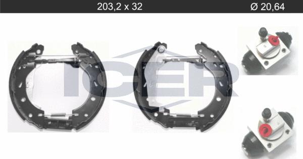 Icer 79KT0113 C - Комплект тормозных колодок, барабанные autosila-amz.com