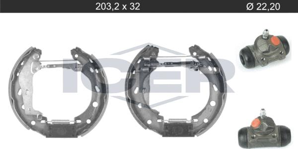 Icer 79KT0112 C - Комплект тормозных колодок, барабанные autosila-amz.com