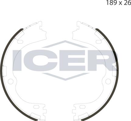 Icer 79PB4057 C - Комплект тормозов, ручник, парковка autosila-amz.com