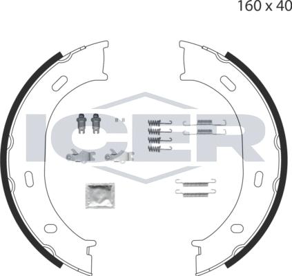 Icer 79PB4007 C - Комплект тормозов, ручник, парковка autosila-amz.com