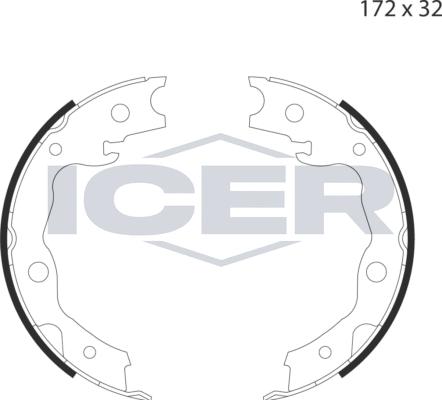 Icer 79PB4031 C - Комплект тормозов, ручник, парковка autosila-amz.com