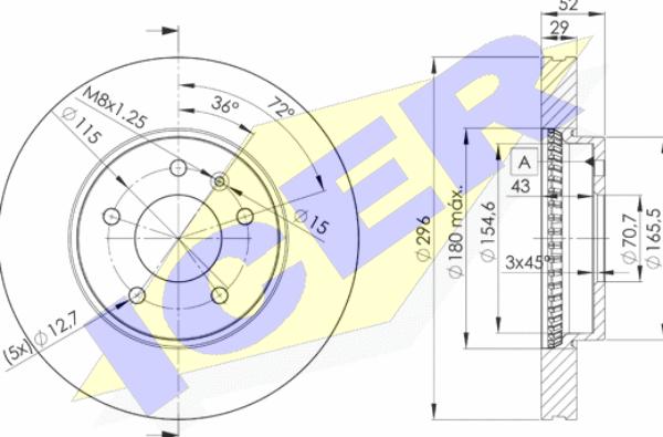 Icer 78BD9048-2 - Тормозной диск autosila-amz.com