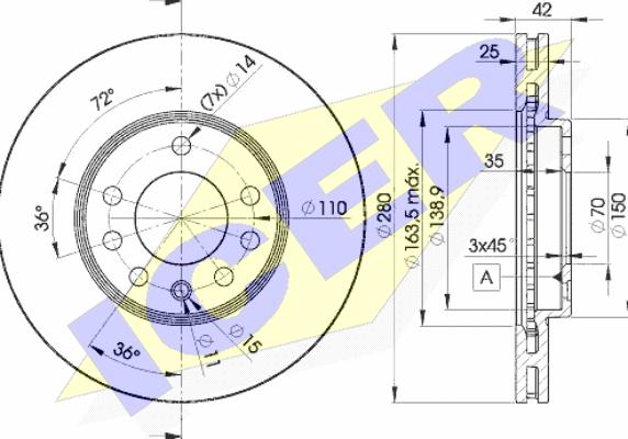 Icer 78BD9060-2 - Тормозной диск autosila-amz.com