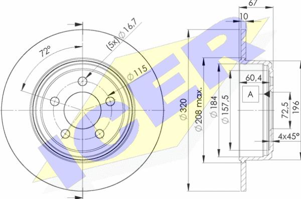 Icer 78BD9198-2 - Тормозной диск autosila-amz.com