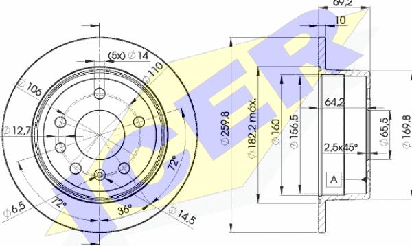 Icer 78BD9105-2 - Тормозной диск autosila-amz.com