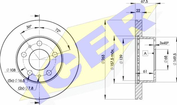 Icer 78BD9131-2 - Тормозной диск autosila-amz.com