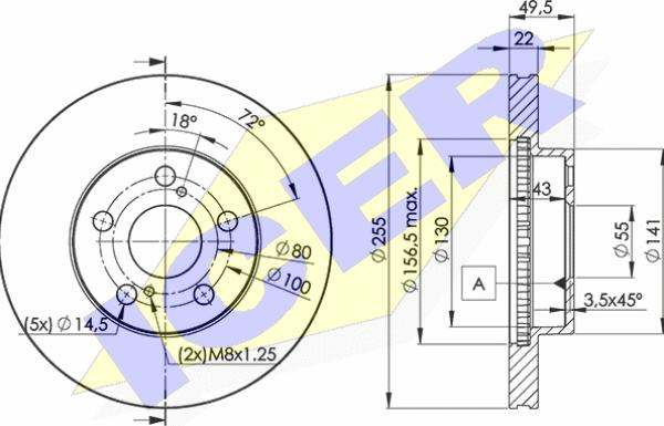 Icer 78BD4413-2 - Тормозной диск autosila-amz.com