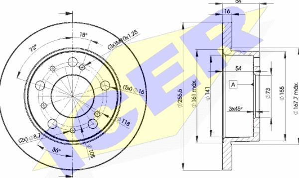 Icer 78BD4693-2 - Тормозной диск autosila-amz.com