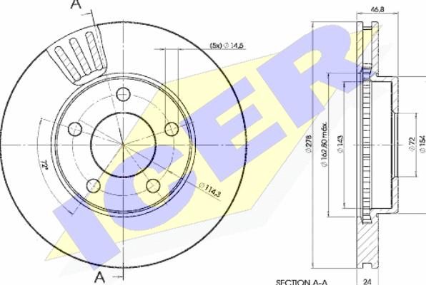 Icer 78BD4093-2 - Тормозной диск autosila-amz.com