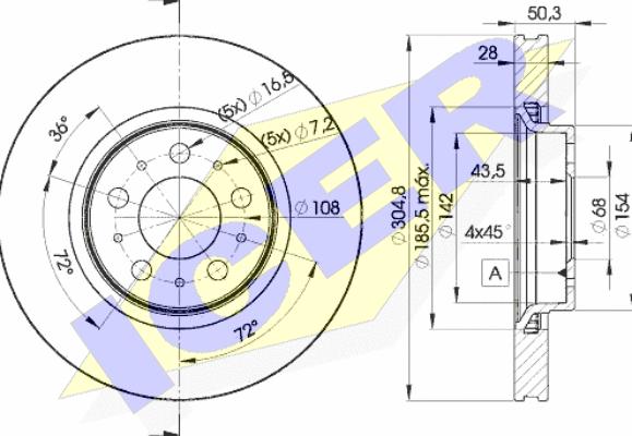 Icer 78BD4045-2 - Тормозной диск autosila-amz.com