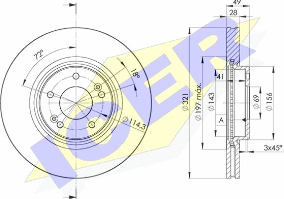 Icer 78BD4051-2 - Тормозной диск autosila-amz.com