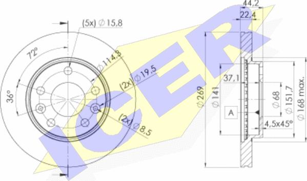 Icer 78BD4009-2 - Тормозной диск autosila-amz.com