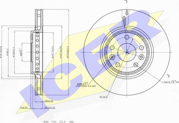 Icer 78BD4162-2 - Тормозной диск autosila-amz.com