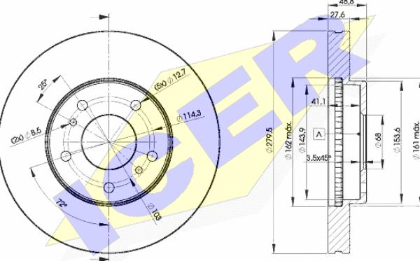 Icer 78BD4103-2 - Тормозной диск autosila-amz.com