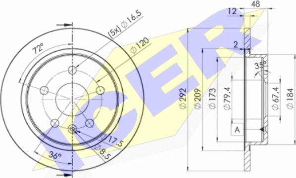 Icer 78BD4117-2 - Тормозной диск autosila-amz.com