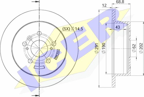 Icer 78BD4126-2 - Тормозной диск autosila-amz.com