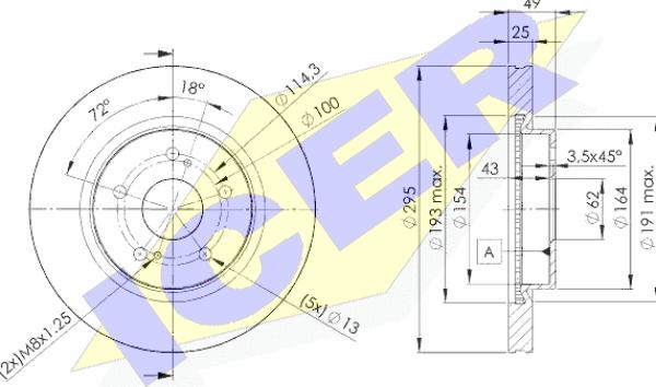 Icer 78BD4803-2 - Тормозной диск autosila-amz.com