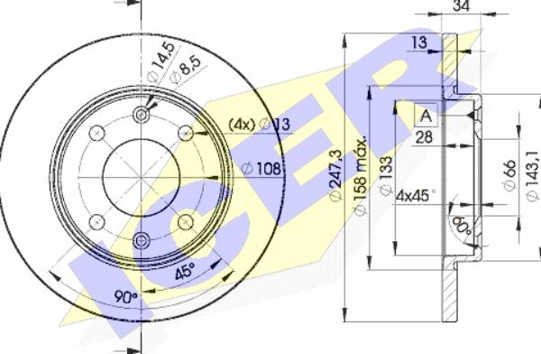 Icer 78BD4298-2 - Тормозной диск autosila-amz.com