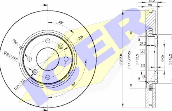 Icer 78BD4753-2 - Тормозной диск autosila-amz.com