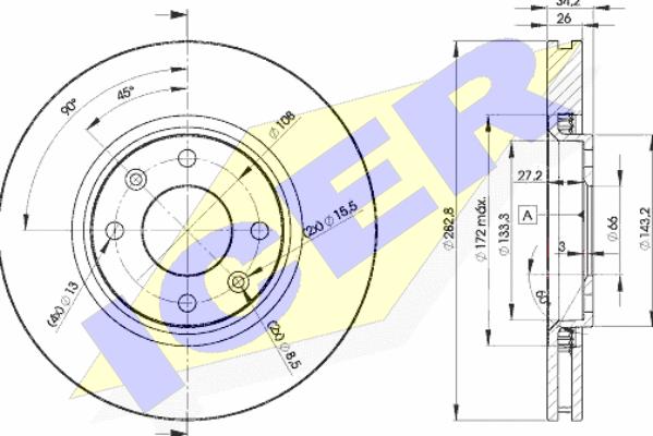 Icer 78BD4752-2 - Тормозной диск autosila-amz.com